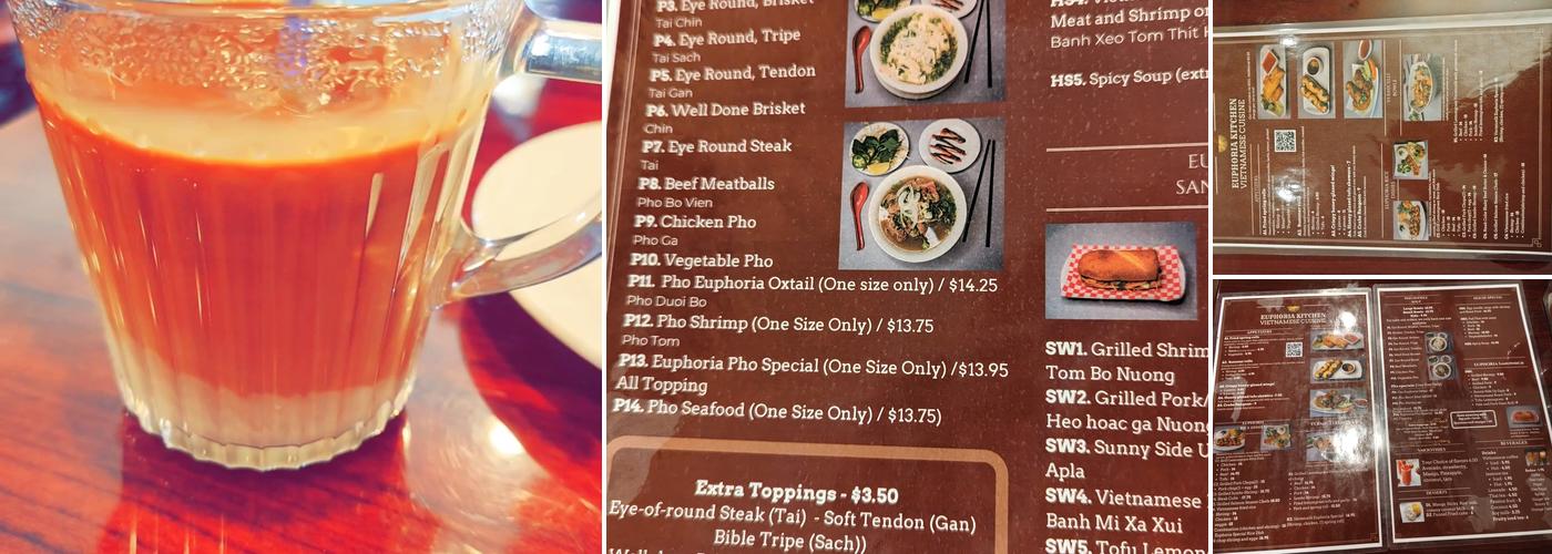 Euphoria Kitchen Menu