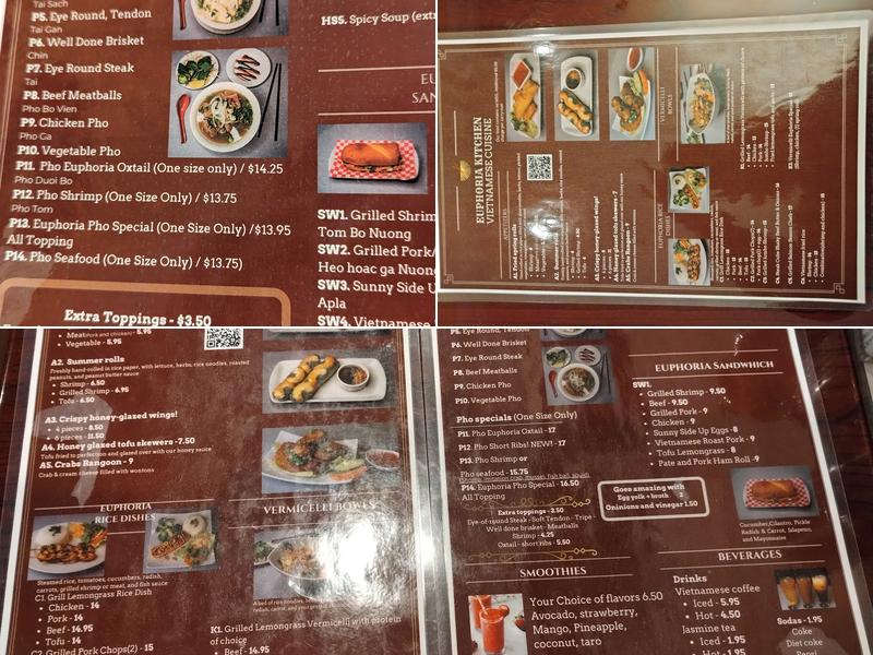 Euphoria Kitchen Menu