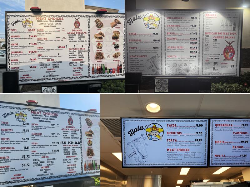Tacos El Tio Menu