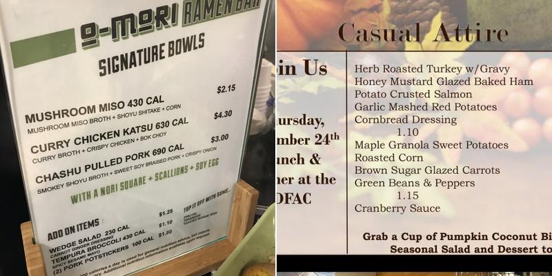 Hanger 97 - Dining Facility Menu