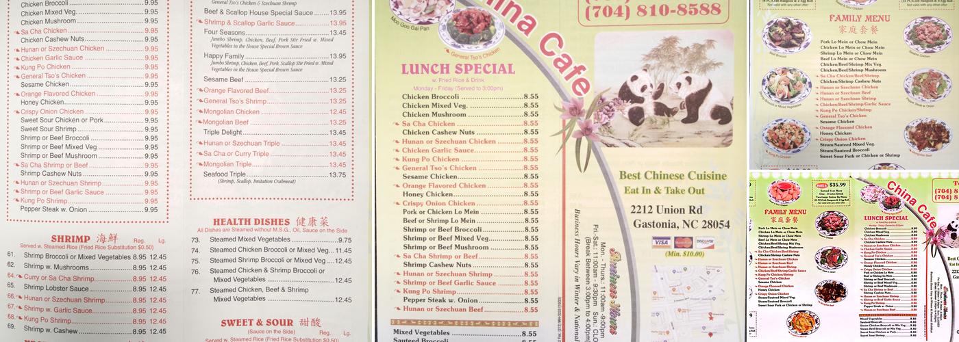 China Cafe Menu