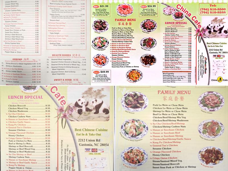 China Cafe Menu