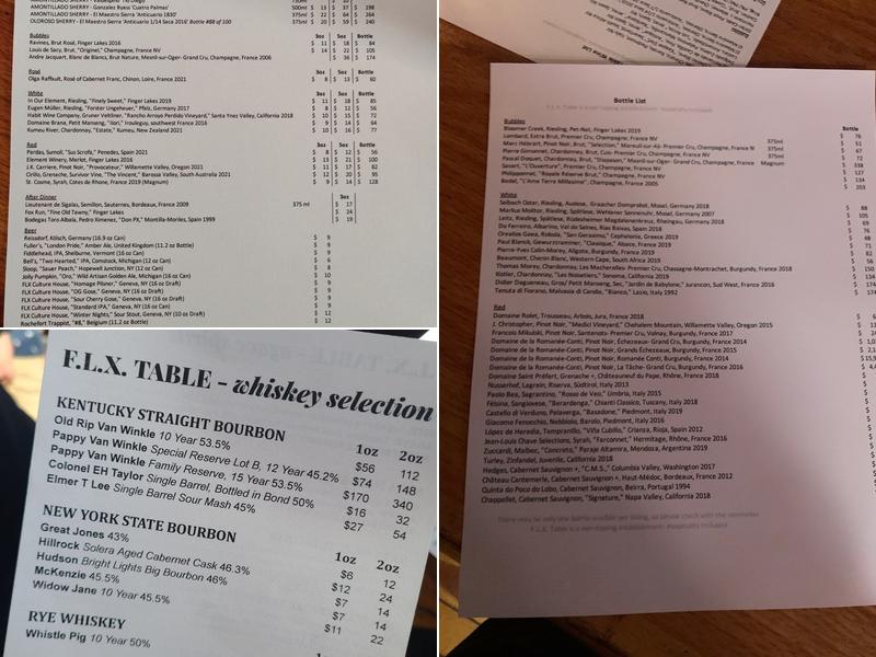 F.L.X. Culture House Menu