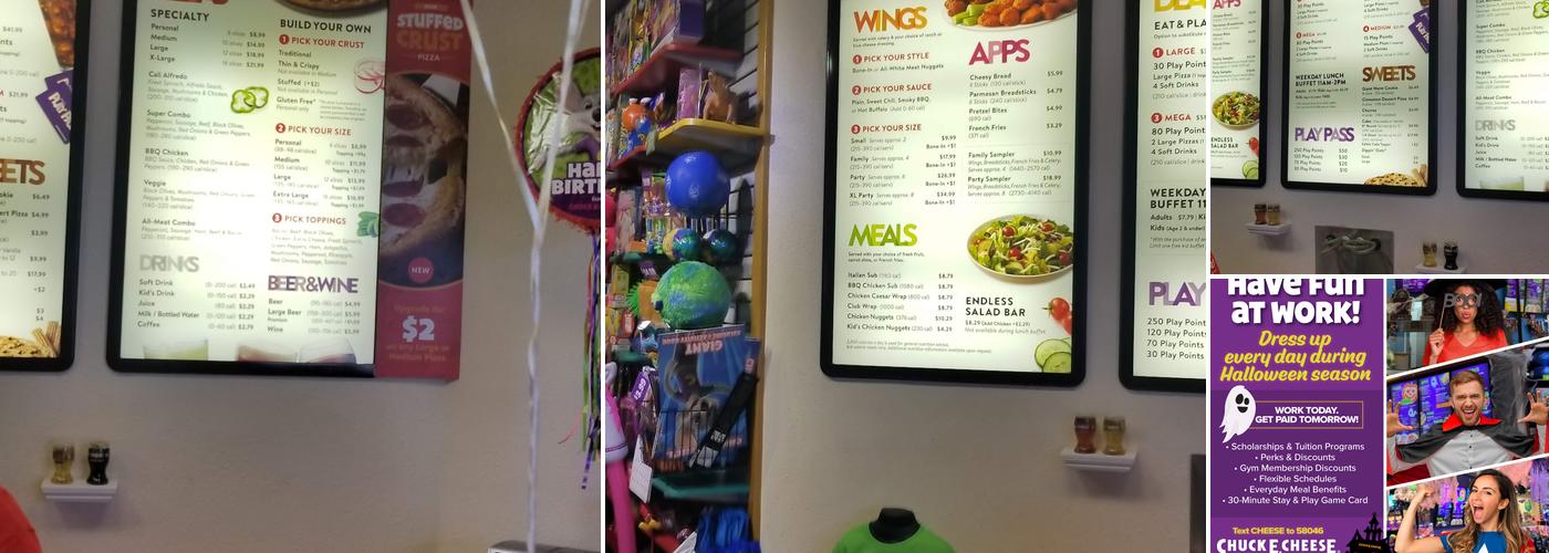 Chuck E. Cheese Menu