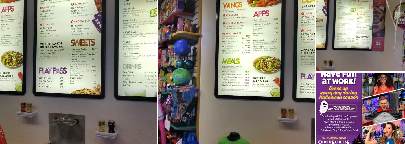 Chuck E. Cheese Menu
