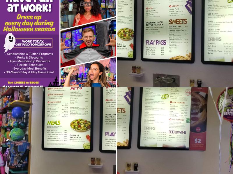 Chuck E. Cheese Menu