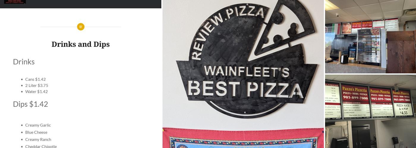 Pazzo's Pizzeria (Wainfleet Location) Menu