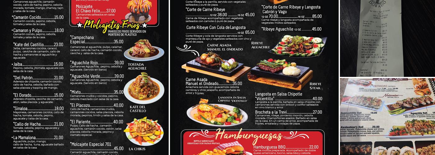 Mariscos y Sushi El Dorado Sin 3 Menu