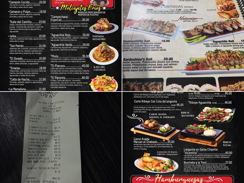 Mariscos y Sushi El Dorado Sin 3 Menu