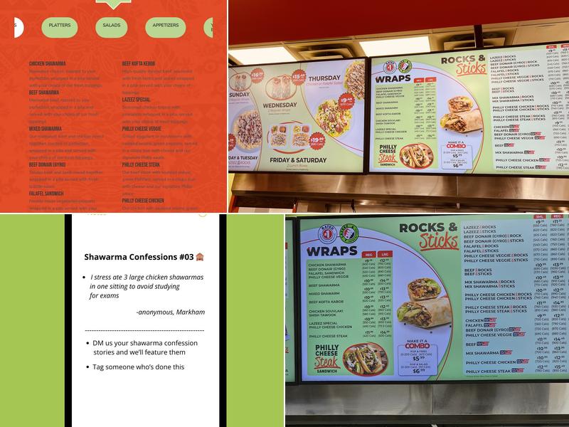 Lazeez Shawarma Menu