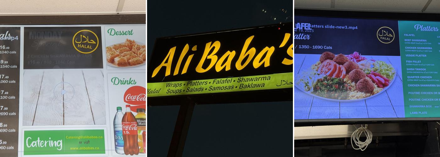 Ali Baba's Middle Eastern Cuisine Menu