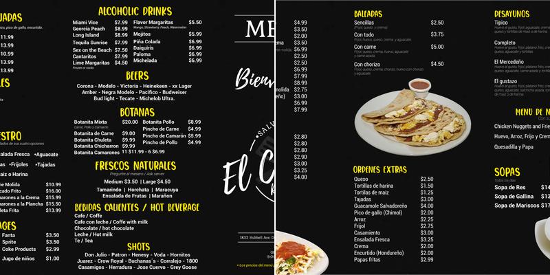 El Chero Restaurant Menu