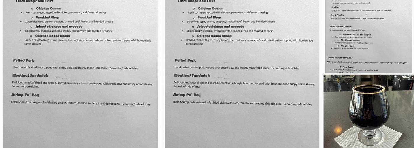 Adventurous Brewing Menu