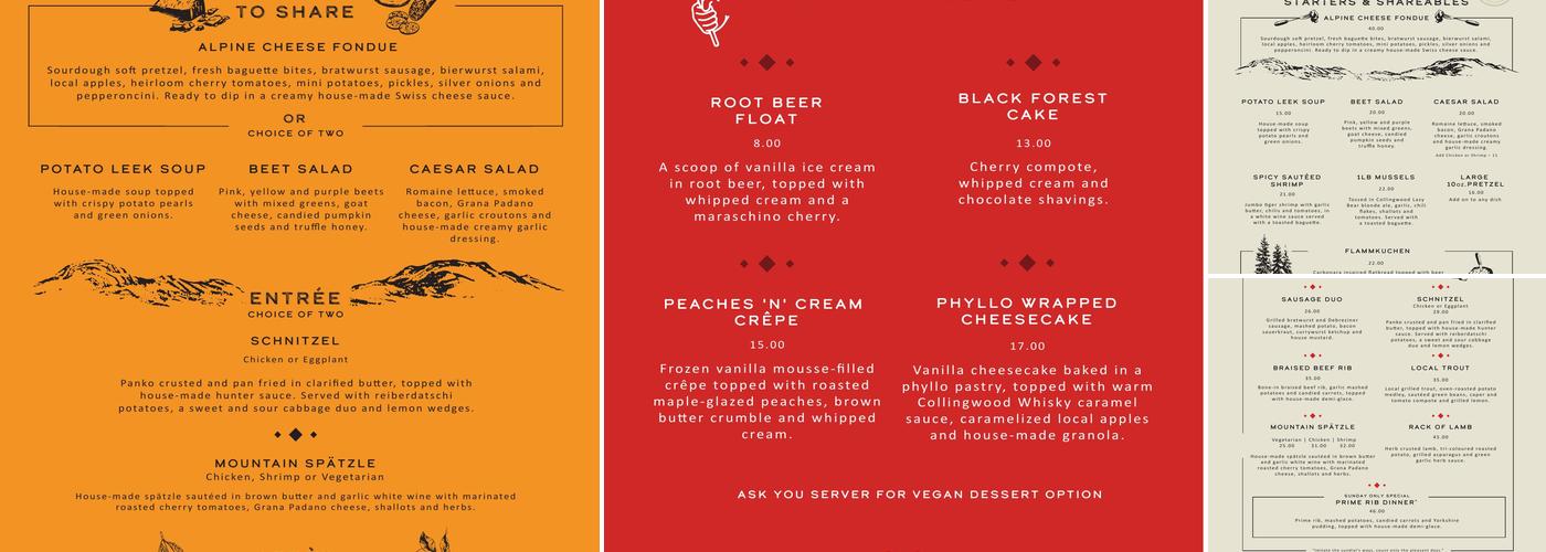 The Pottery Restaurant Menu