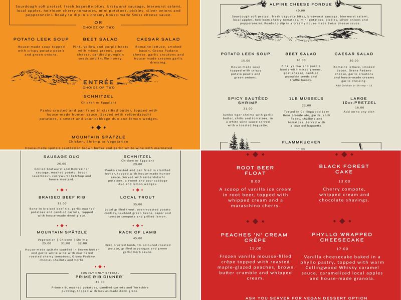 The Pottery Restaurant Menu