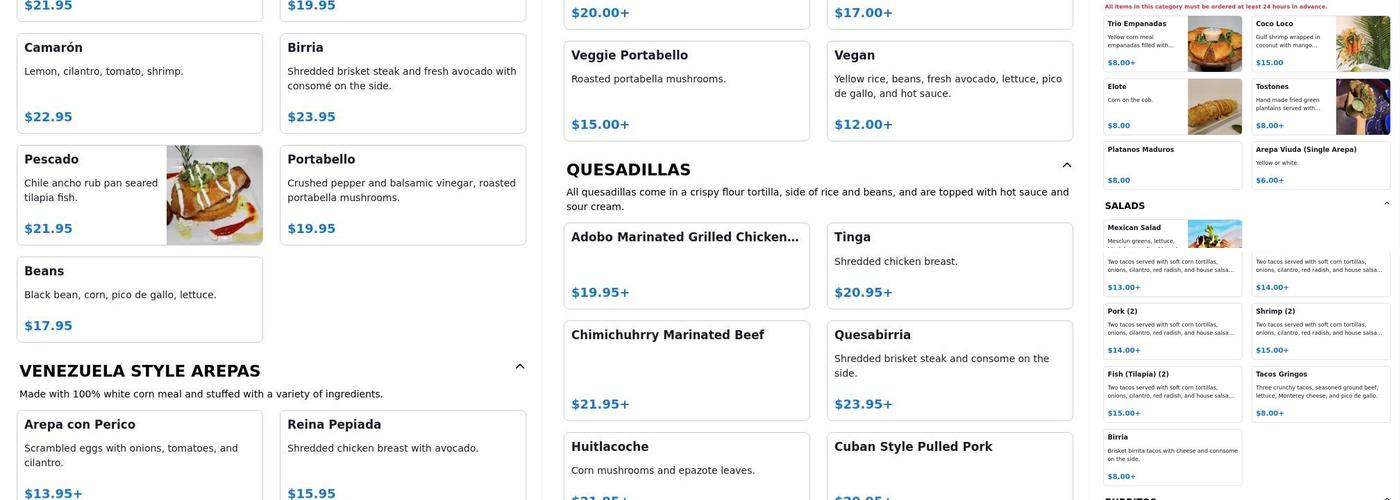 Rubamba Restaurant Menu