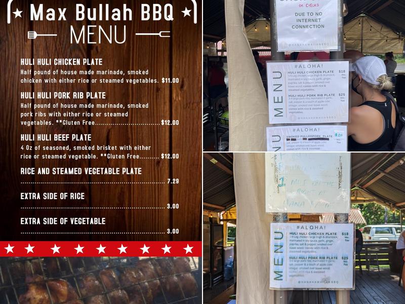Max Bullah BBQ Menu