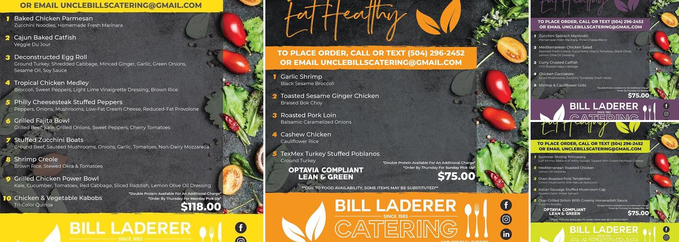 Bill Laderer Catering-Special Menu