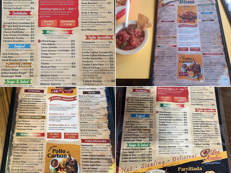 Los Asados Menu