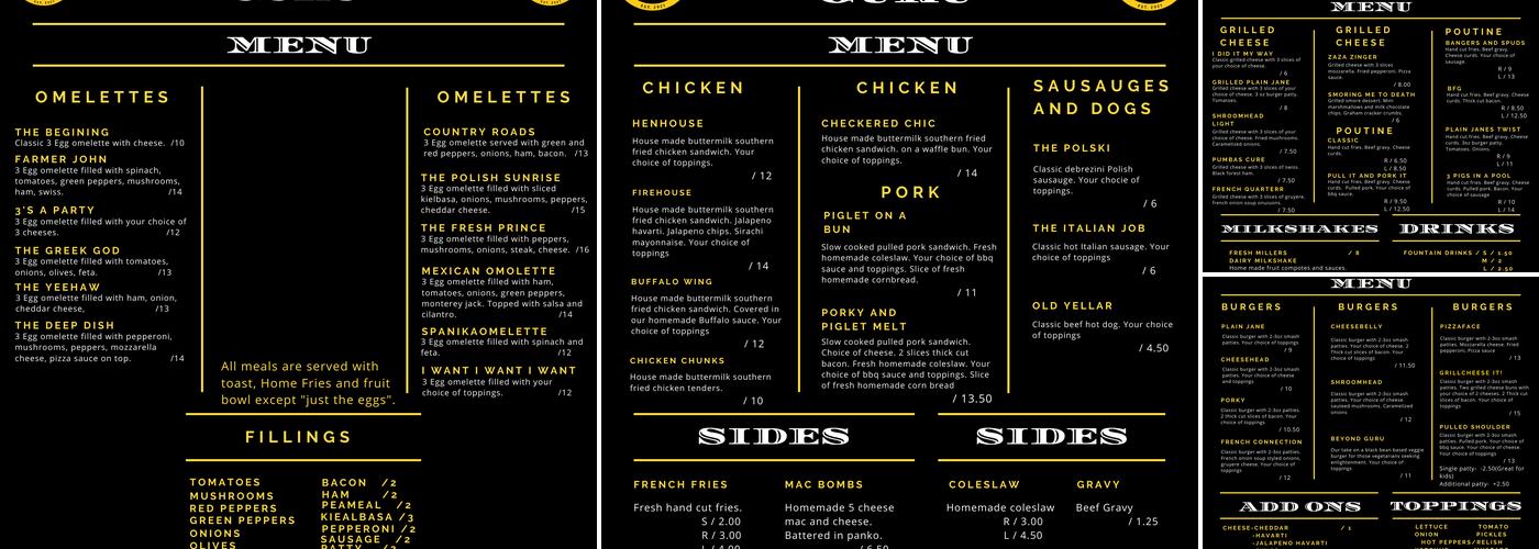 The Burger Guru Menu