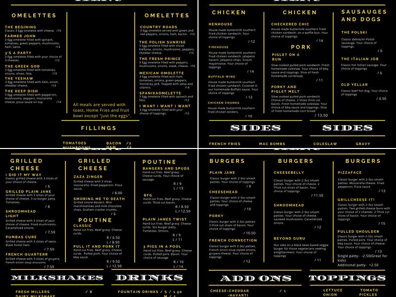 The Burger Guru Menu
