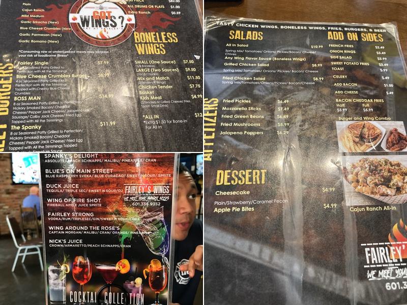 Farly’s Wings Menu