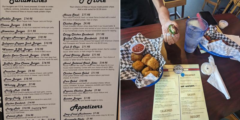 Finklebinders At The Lake Menu