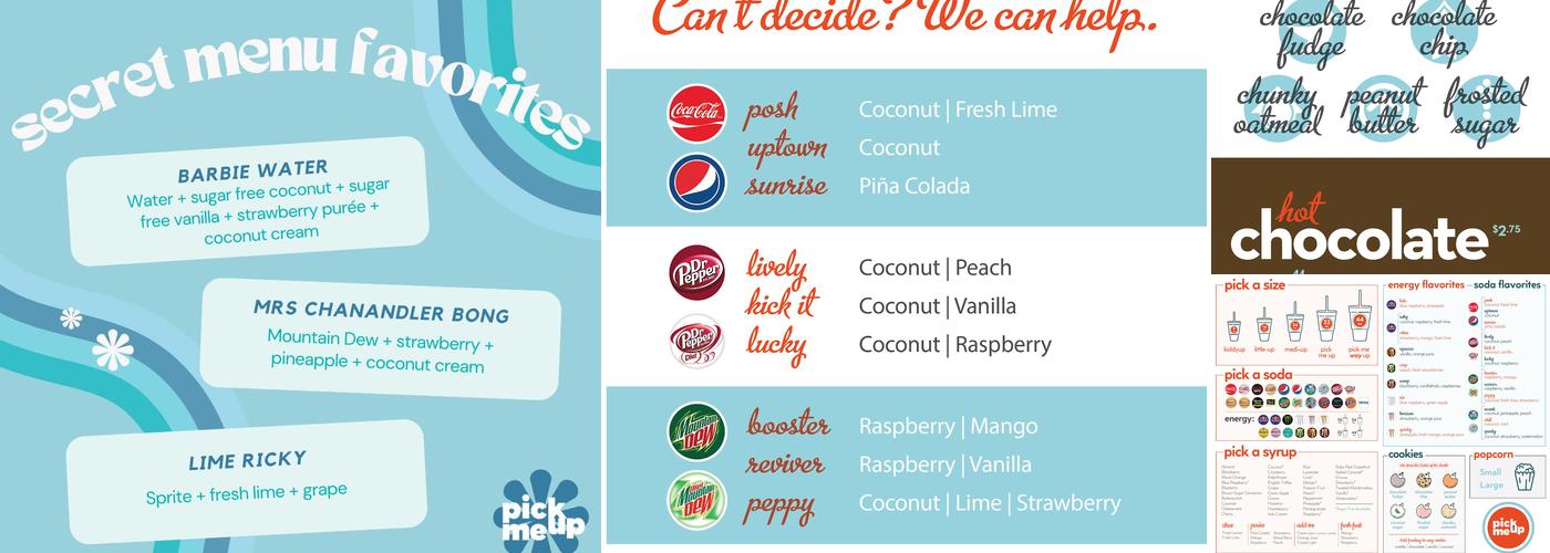 Pick Me Up Drinks Menu