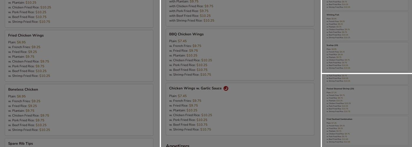 Great Wall Menu