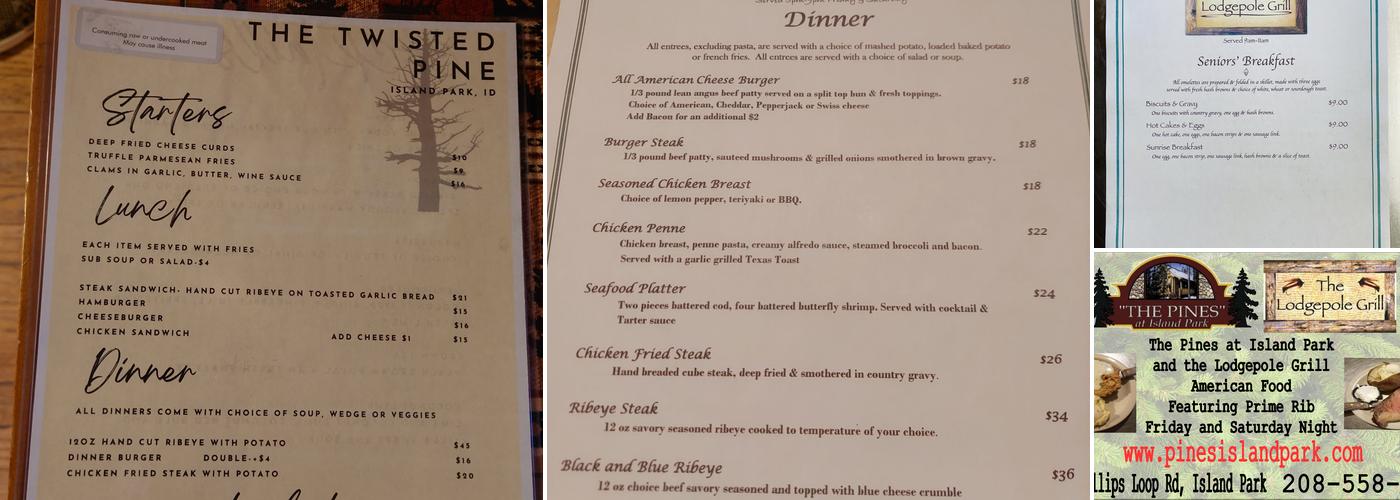 The Lodgepole Grill and Bar Menu