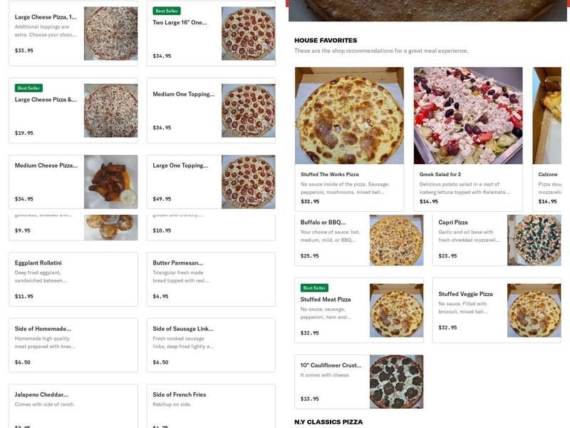 Antonio's Express Pizza, Pasta and More Menu