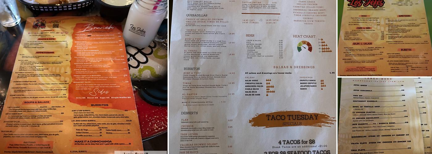 Los Jefes Grill Menu
