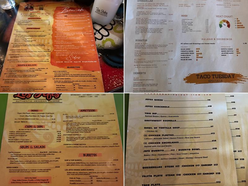 Los Jefes Grill Menu