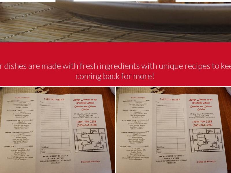 King's Fortune Menu