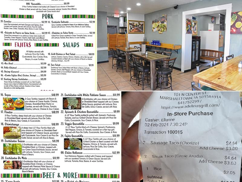 Adelina's Grill Menu