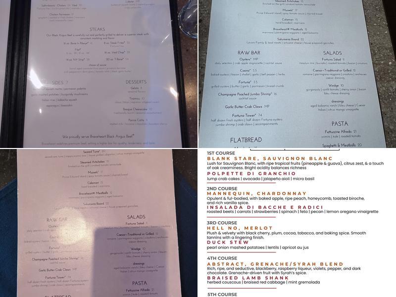 Fortuna Italian Steakhouse Menu