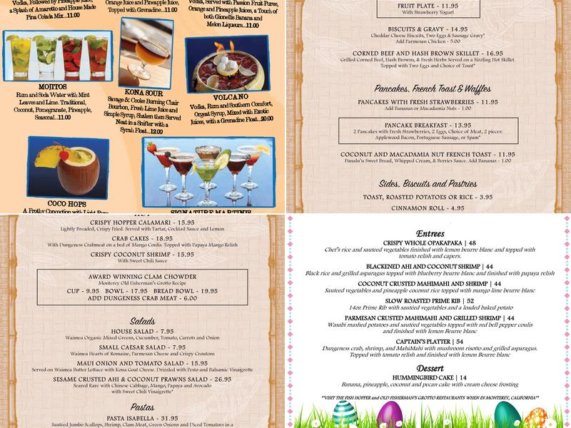 Fish Hopper Kona Menu