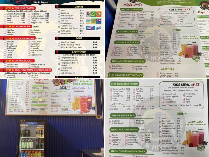 Ninja Grill Hibachi Express（Colerain） Menu