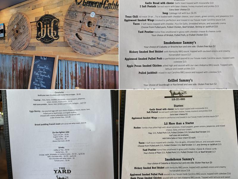 The Yard Menu