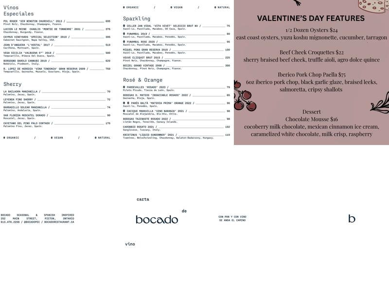 Bocado Menu