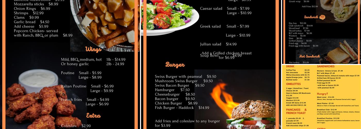 M.O.M. Restaurant Menu