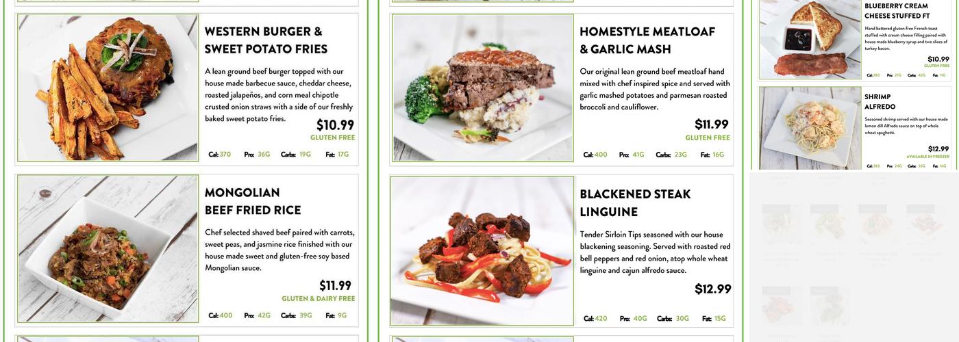 Power Plate Meals Menu