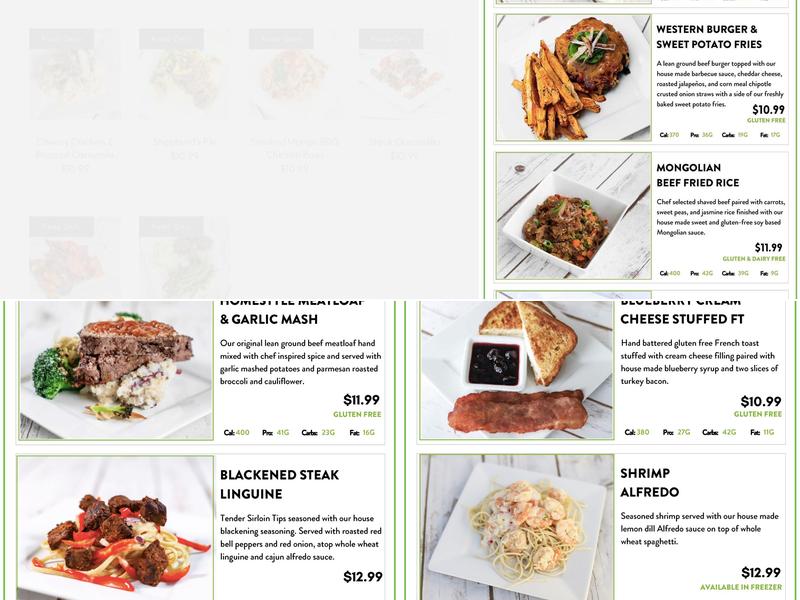 Power Plate Meals Menu