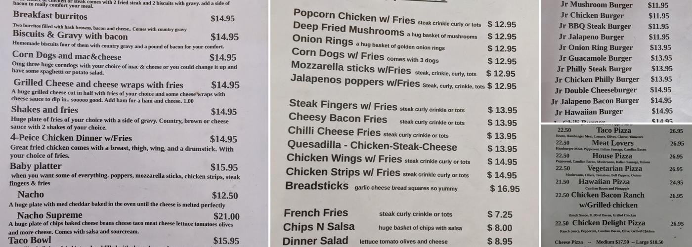 Stop N Go Cafe Menu