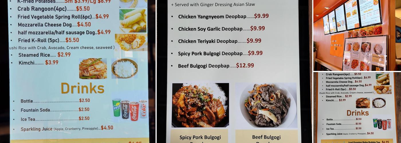 K Fried Chicken Menu