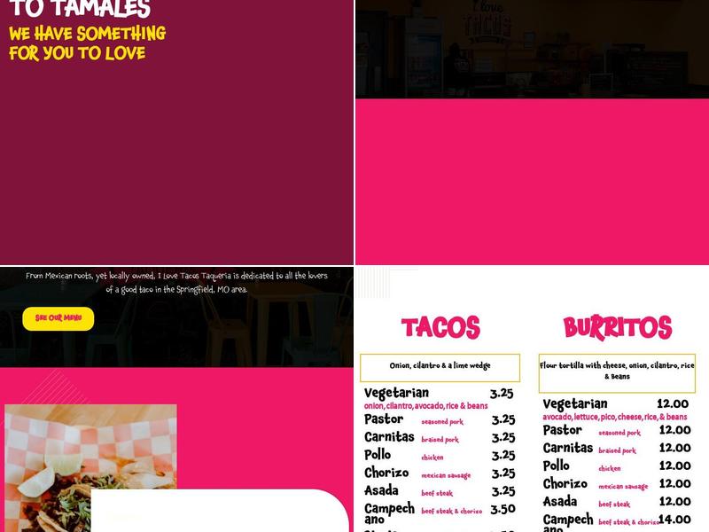I Love Tacos Taqueria Restaurant Menu