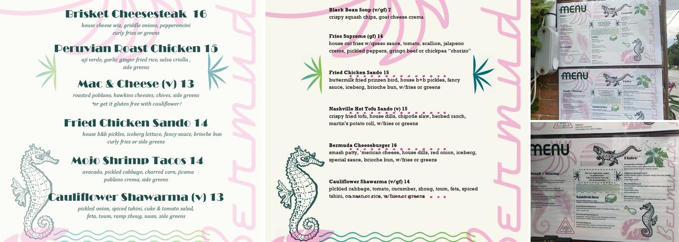 Bermuda Menu