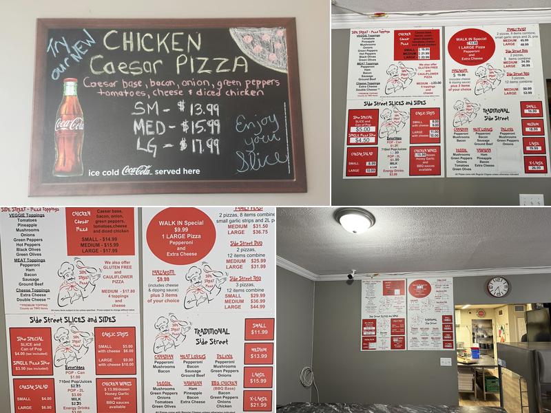 Side Street Pizza Menu