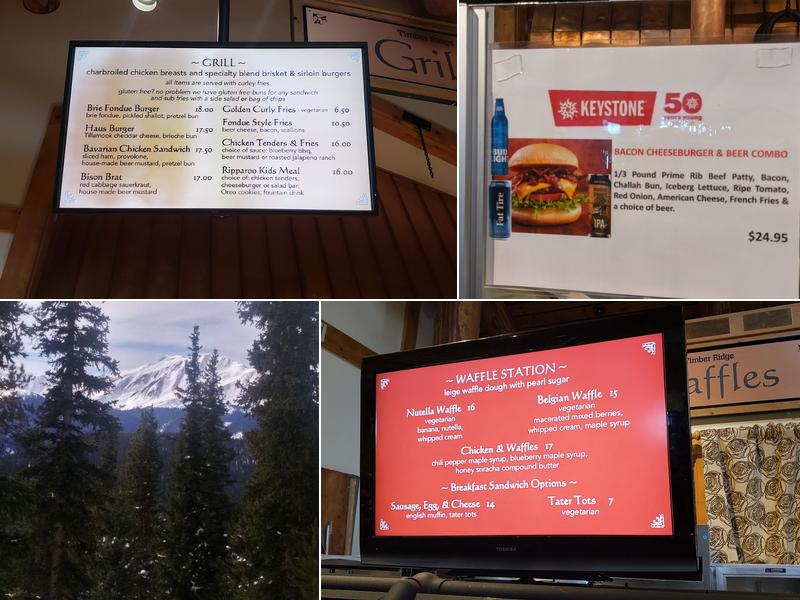 Timber Ridge Lodge Menu