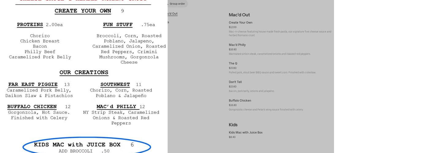 Mac’d Out Menu